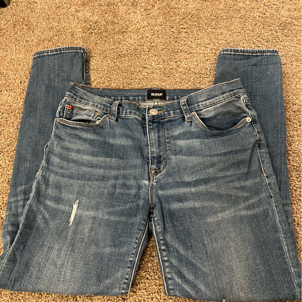 Hudson Krista Ankle Super Skinny Jeans Blue Denim NWA407ZPA Size 30